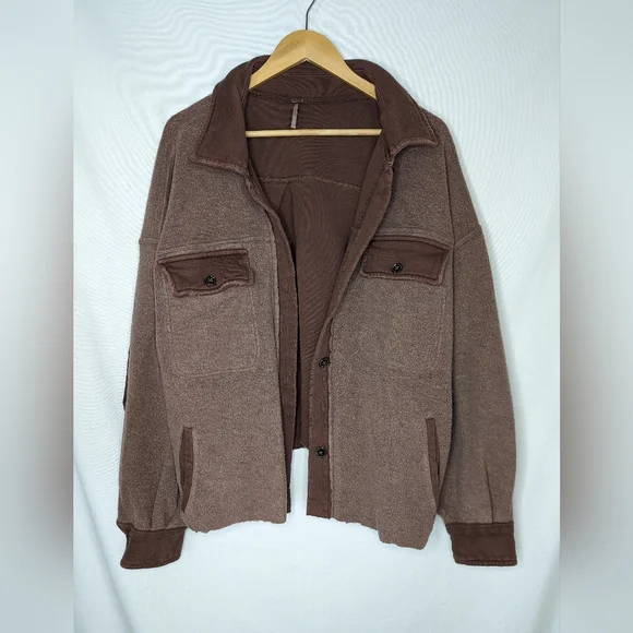 Free People Ruby Jacket Date Night Size Large Pockets Elbow Patches - Picture 5 of 16